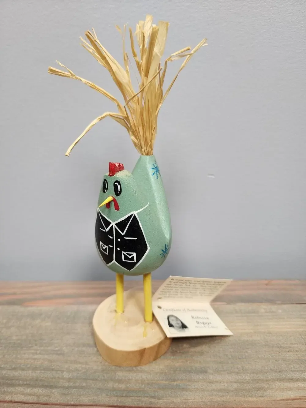 Navajo Folk Art. Chicken With Vest By Rebecca Begay
